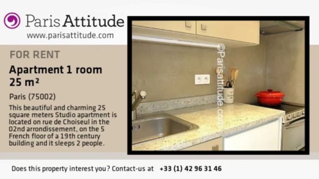 Studio Apartment for rent - Opéra, Paris - Ref. 3776