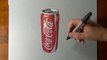 3D Drawing Of Coca Cola Can Looks Impossibly Real!!