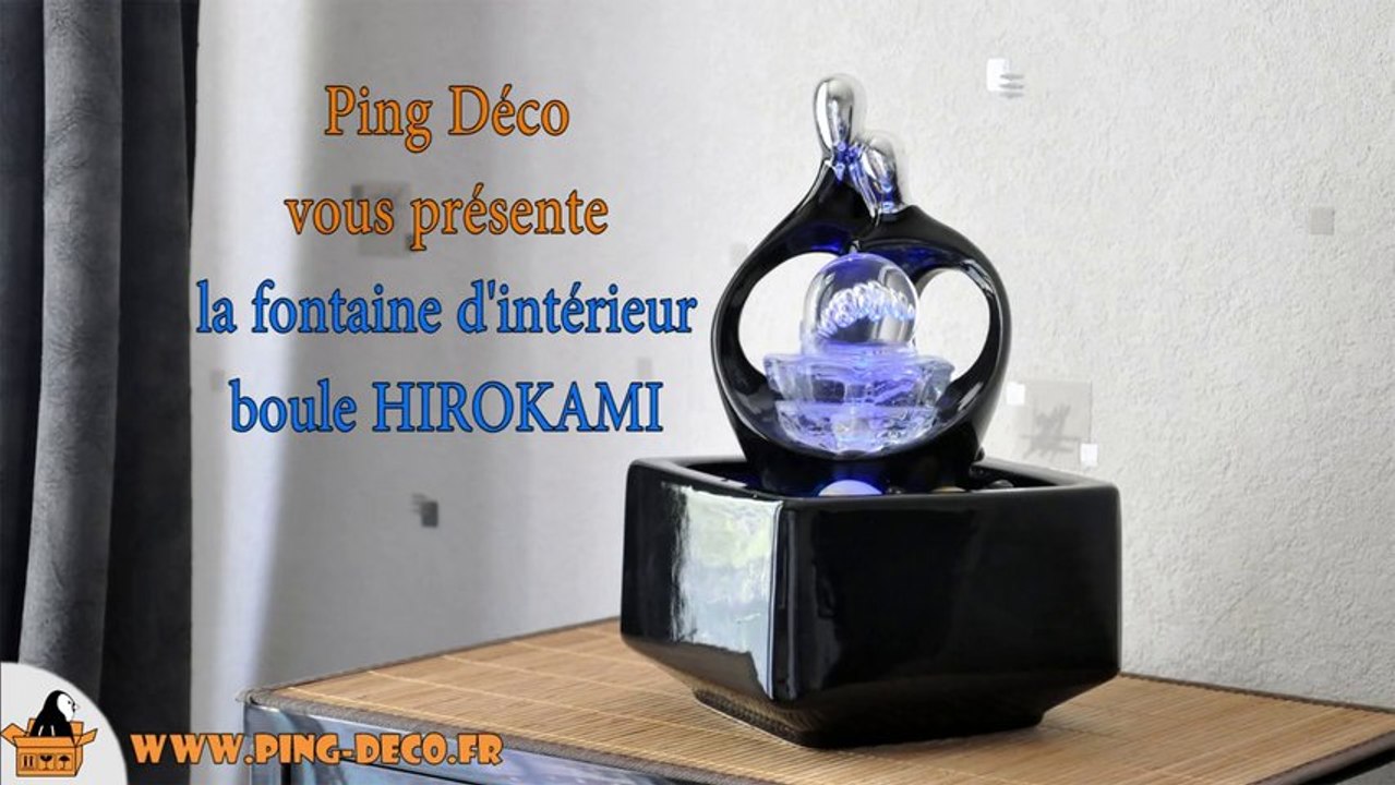 Fontaine intérieur boule verre et céramique HIROKAMI (disponible sur WWW.PING-DECO.FR)