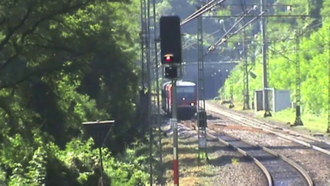 Züge auf dem Pündericher Viadukt bei Reil an der Mosel, 155, 185, 442.2, 2x 628