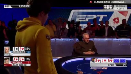 EPT 10 London: Main Event Final Table, Feature Hand 1  - PokerStars.com