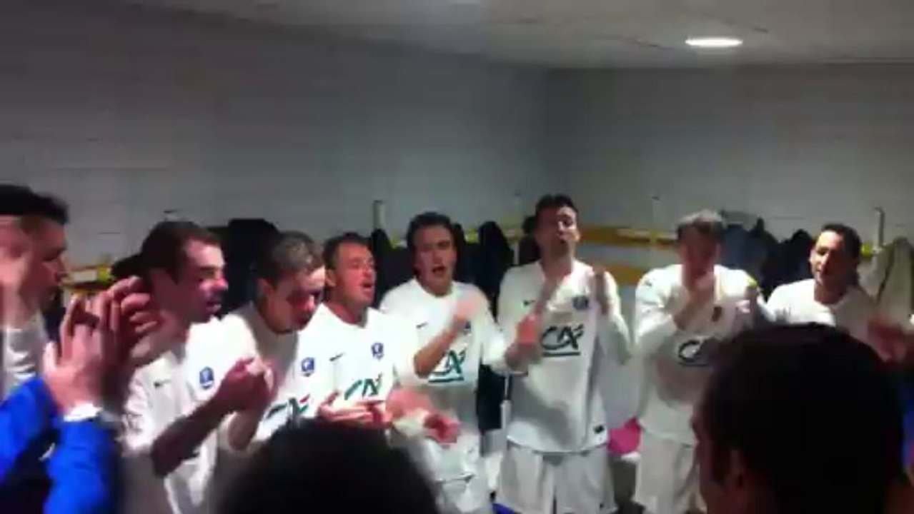 5ème Coupe de France * Joie dans les vestiaires