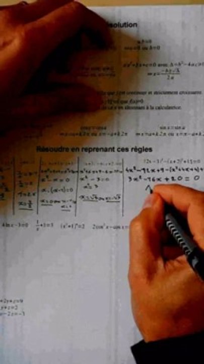 a_Résolutions de tous les types d'équations