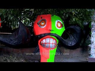 Ravana effigy ready to go ablaze at Dussehra