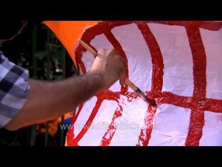 Highlighting Ravana effigy by artist : at Delhi