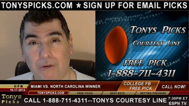 North Carolina Tar Heels vs. Miami Hurricanes Pick Prediction NCAA College Football Odds Preview 10-17-2013