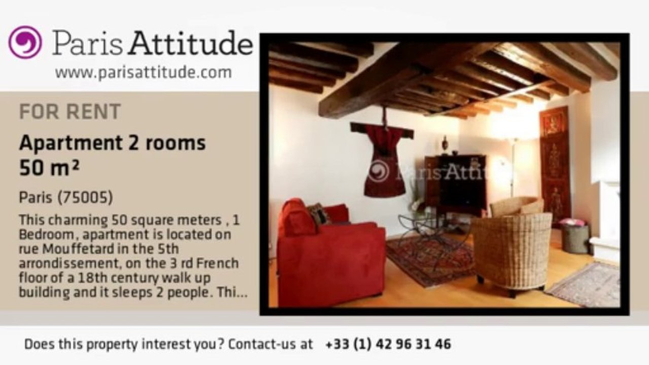 1 Bedroom Duplex for rent - Place Monge, Paris - Ref. 2800