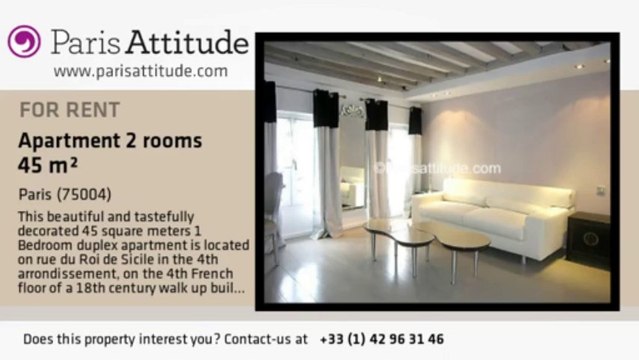 1 Bedroom Apartment for rent - St Paul, Paris - Ref. 3806