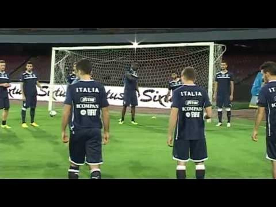 Napoli - Italia-Armenia, l'allenamento degli azzurri al San Paolo (14.10.13)