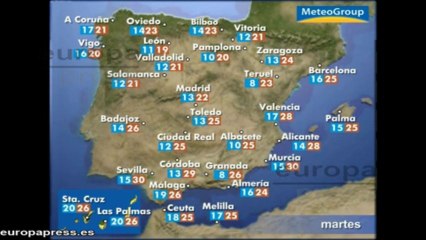 Previsión del tiempo para este martes 15 de octubre