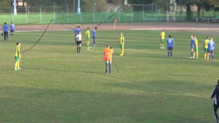 Cameraman invasion in the pitch interrupting football match
