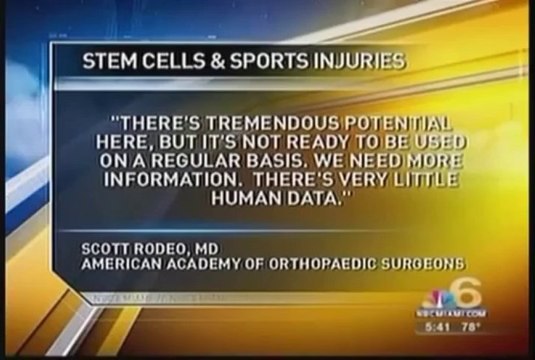 Stem cell therapy for sports injuries