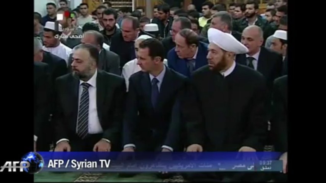 Syrie: Assad dans une mosquée de Damas pour l'Aïd al-Adha