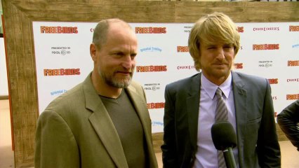 Owen Wilson And Woody Harrelson Joking At "Free Birds" Premiere