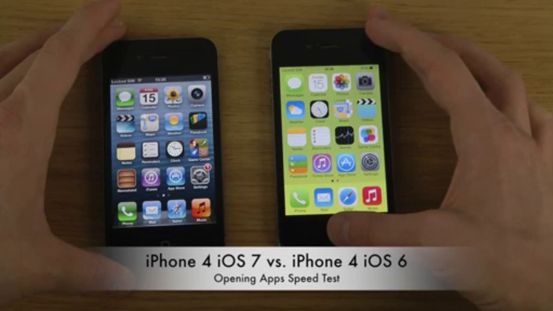 iPhone 4 iOS 7 vs. iPhone 4 iOS 6 - Opening Apps Speed Test - Video  Dailymotion