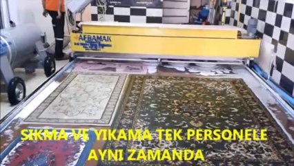 yerde çalışan raylı otomatik halı yıkama makinası