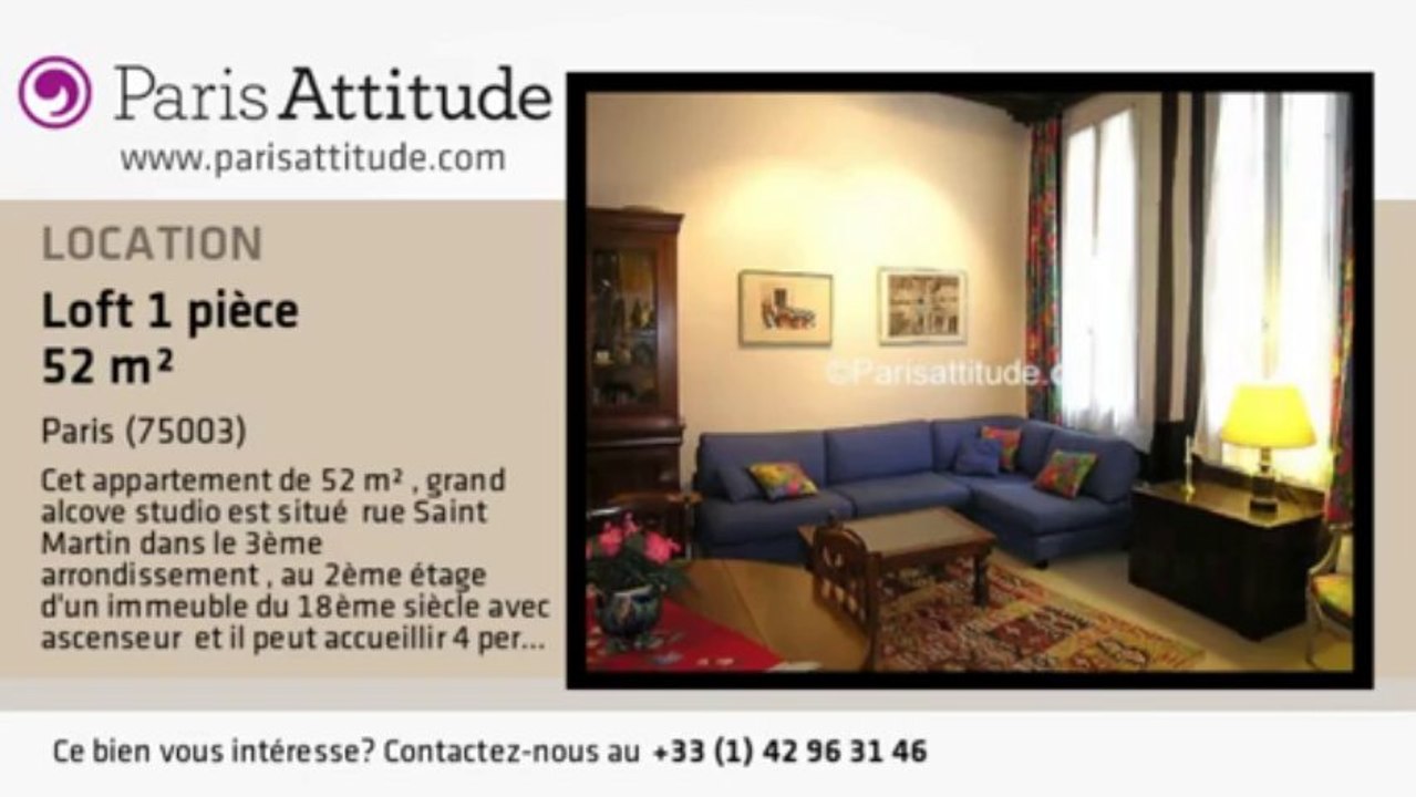 Loft Alcove Studio à louer - Centre George Pompidou, Paris - Ref. 4219