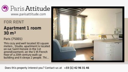 Studio Apartment for rent - Palais Royal, Paris - Ref. 5369