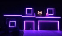 Halloween Lights House Decoration w/ Blurred Lines Music!!