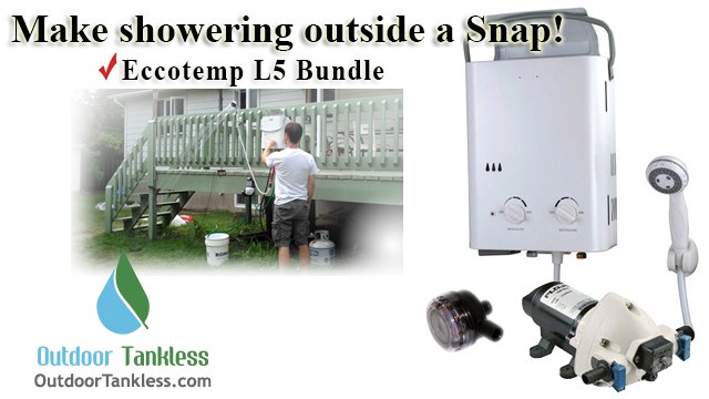 Make Showering Outside a Snap! | Eccotemp L5 Water Heater Bundle (Pump & Strainer)