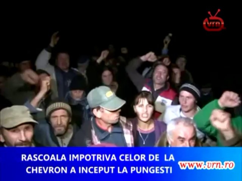 Romanii sau Rasculat impotriva celor de la CHEVRON,la Pungesti Romania