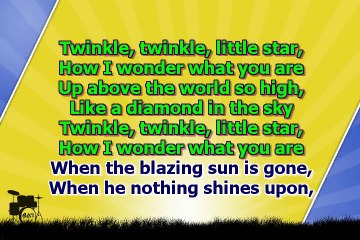 Karaoke for kids - Twinkle twinkle little star - fast - key -3 - with backing melody