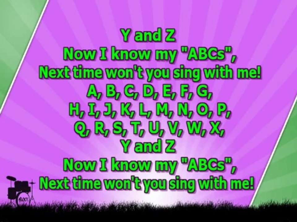 Karaoke for kids - ABC Alphabet Song - fast - key +3 - with backing melody.