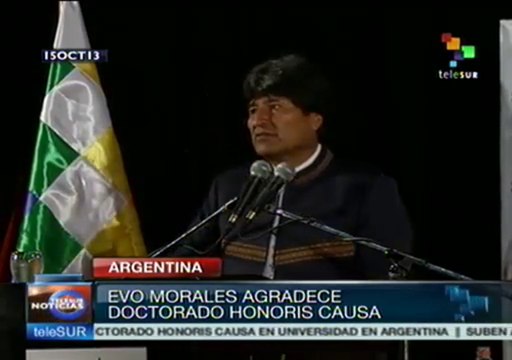 Presidente Evo Morales recibe doctorado Honoris Causa en Argentina