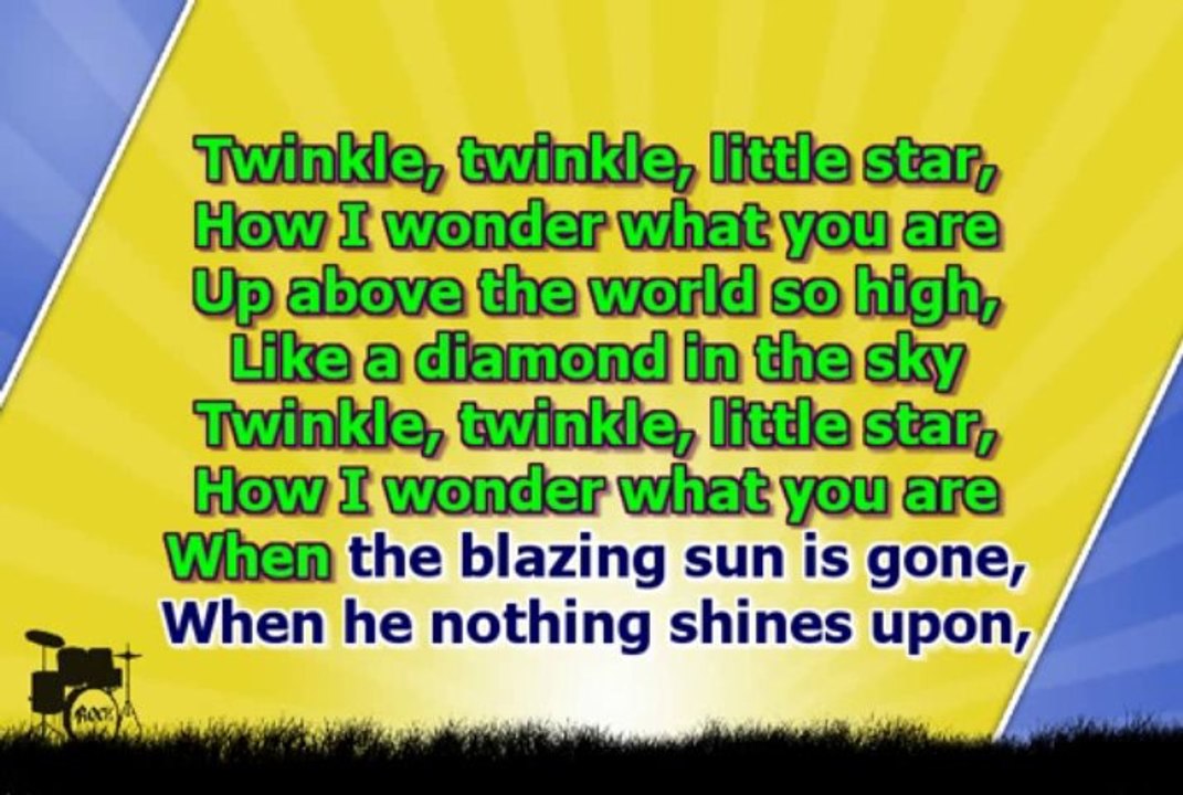 Karaoke for kids - Twinkle twinkle little star - fast - with backing melody