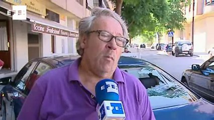 Una fuerte trormenta de granizo daña cientos de vehículos en Ontinyent (Valencia)