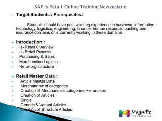 Sap is retail online training Newzealand | is retail training