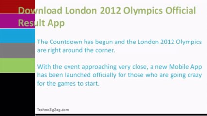 London 2012 Olympics Official Result App Info