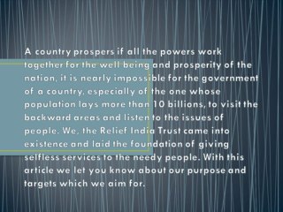 Purposes of Relief India Trust