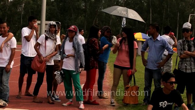 Naga youth enjoying shot put : At the 50th Naga Fest'13