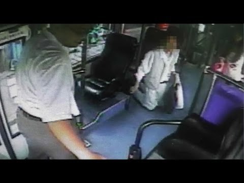 Man lays dirty paws on hottie on a bus in Taipei
