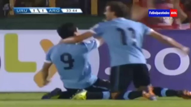 Uruguay vs Argentina 3-2 Todos los Goles Eliminatorias Brasil 2014 15 10 2013