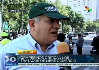 Campesinos mexicanos protestan en contra del Tratado de Libre Comercio