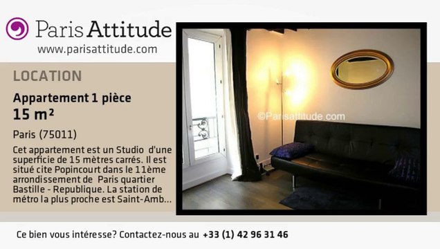 Appartement Studio à louer - Parmentier, Paris - Ref. 5080