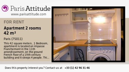 1 Bedroom Apartment for rent - Charonne, Paris - Ref. 6163