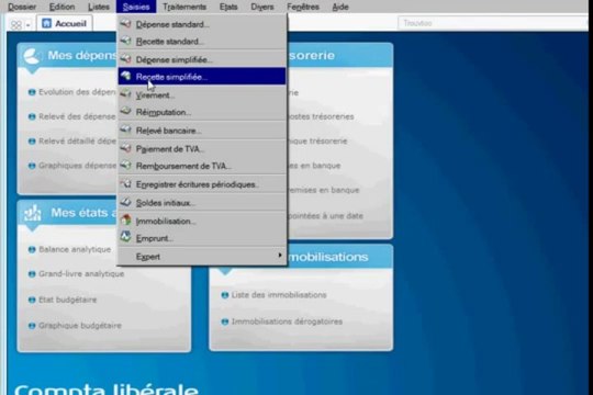 Bureau comptable-saisie recettes depenses sur ciel compta libérale.
