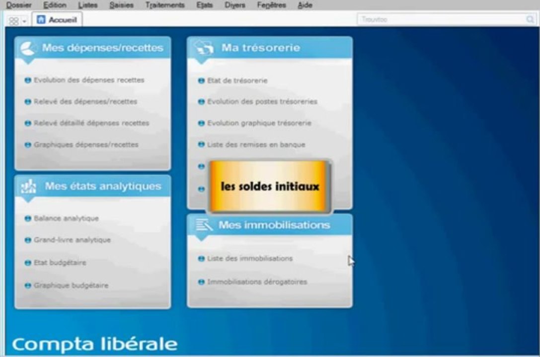 Bureau comptable-solde initiaux ciel compta libérale.