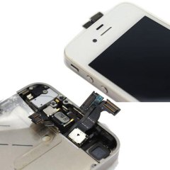 Hytparts.com-Complete Front Screen with Mid Frame Assembly for iPhone 4 White