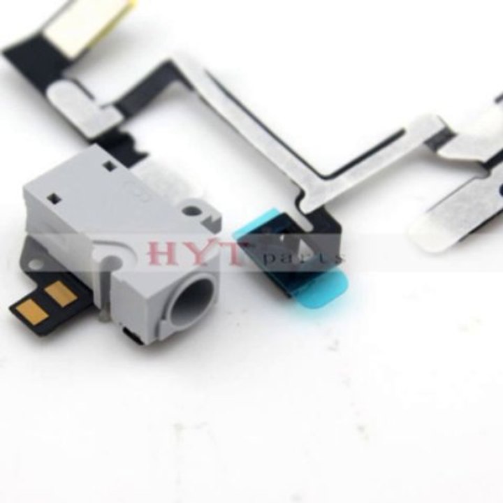 Hytparts.com-OEM Headphone Audio Jack & Volume Switch Flex Cable for iPhone 4 White
