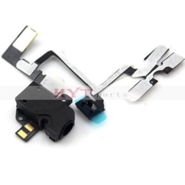 Hytparts.com-OEM Headphone Audio Jack & Volume Switch Flex Cable for iPhone 4 Black