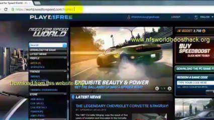 Need For Speed World Boost Hack 2013 - NFS World Boost Hack 2013 Free