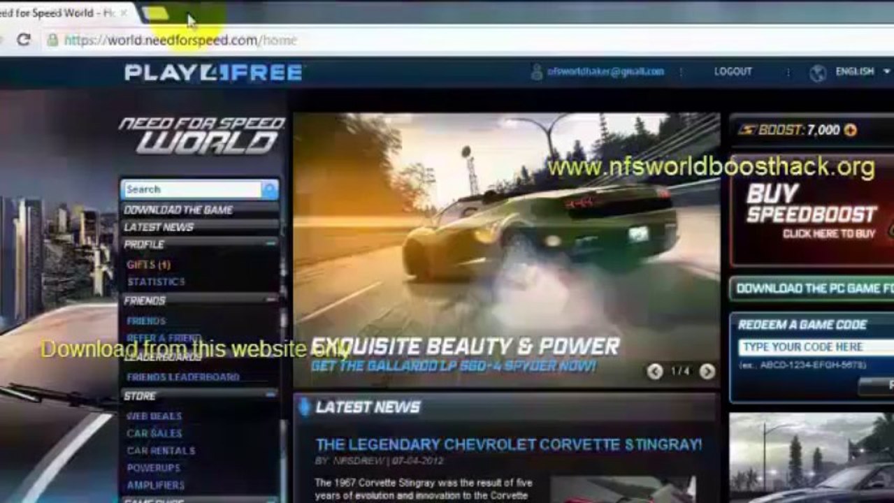 NFS World Boost Generator