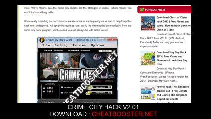 Crime City Weapon Hack Updated October 2013