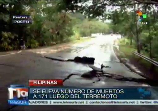 Asciende a 171 el número de muertos por el terremoto en Filipinas
