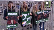 Protestas para pedir liberación activistas Greenpeace...