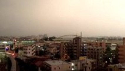 Huge thunder storm in Japan hits train